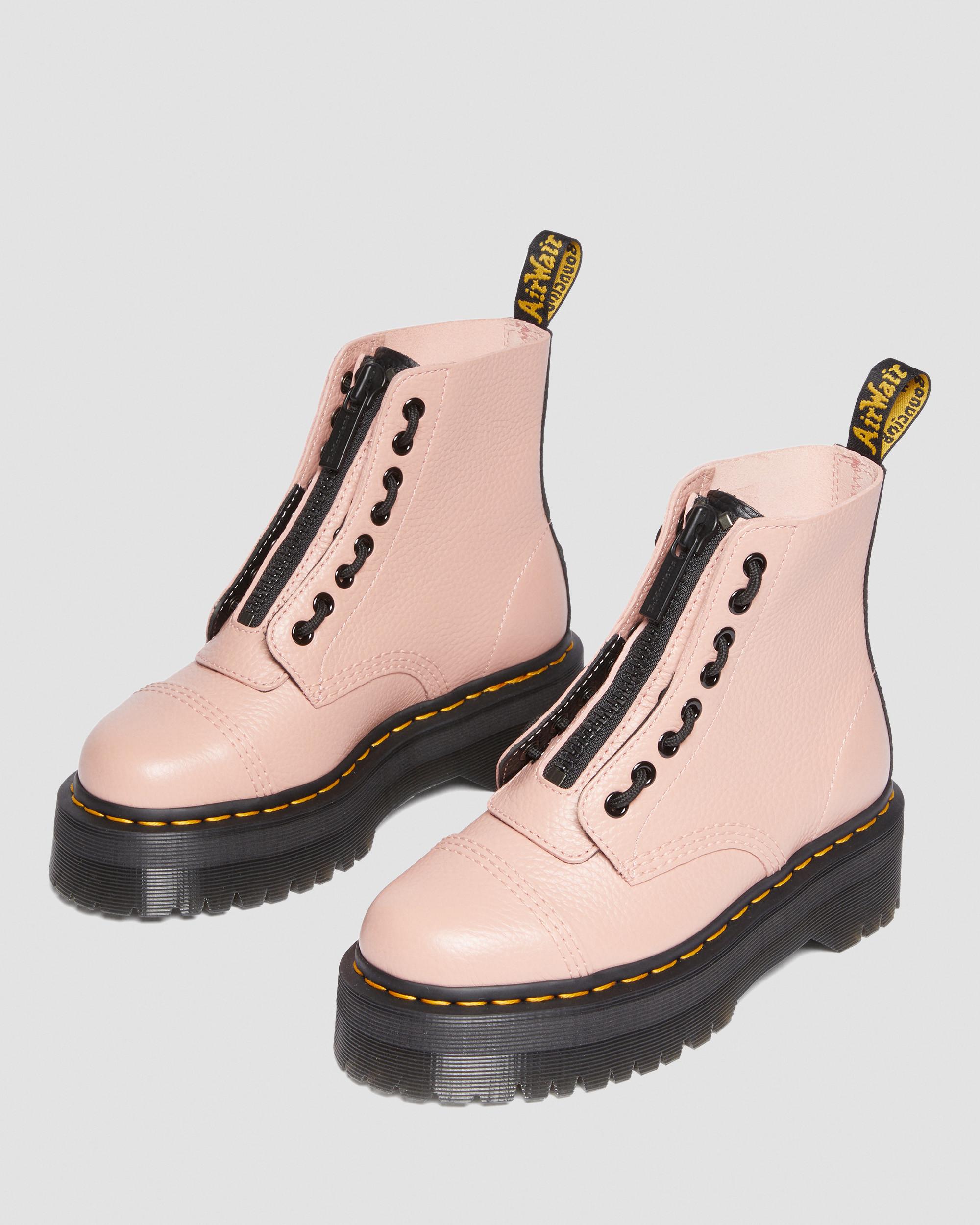Shop Dr. Martens' Sinclair Milled Nappa Leather Platform Boots In Pink