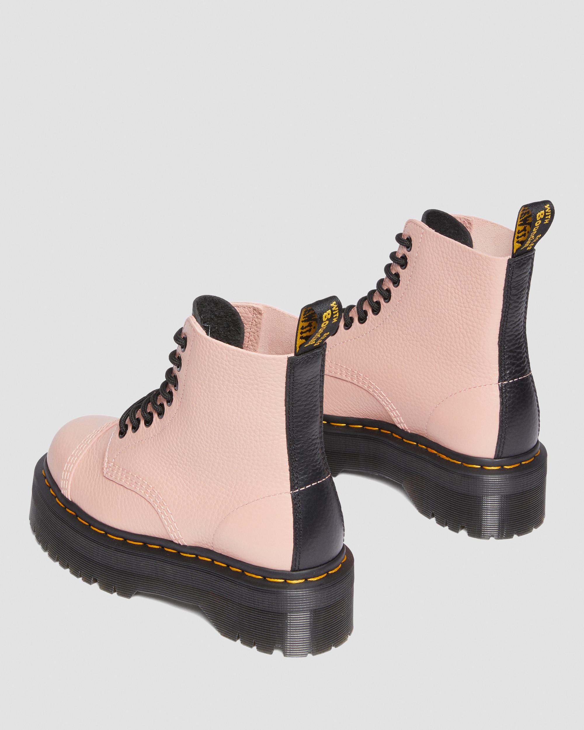 Shop Dr. Martens' Sinclair Milled Nappa Leather Platform Boots In Pink