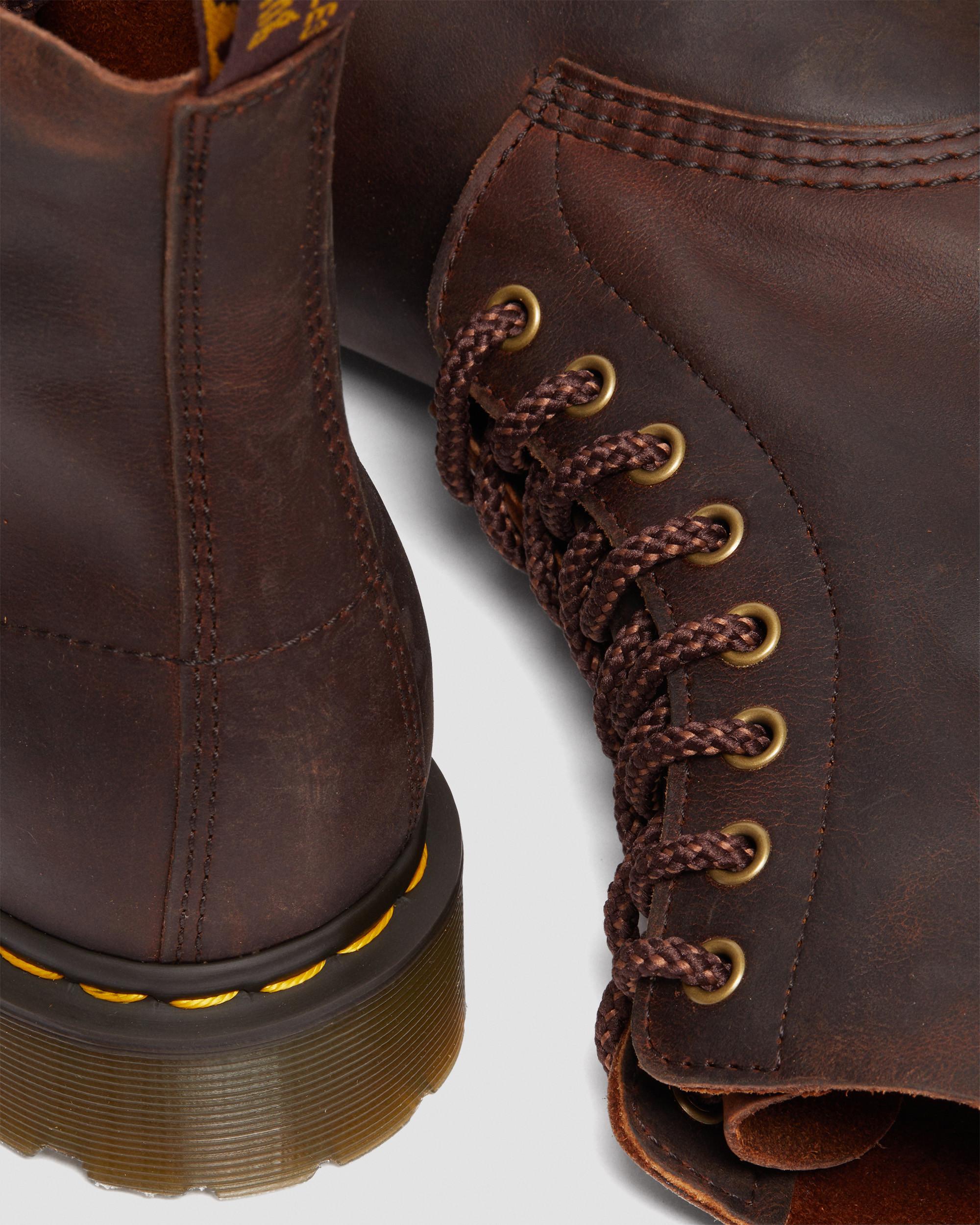 Shop Dr. Martens' 1460 Pascal Waxed Full Grain Leather Lace Up Boots In Braun