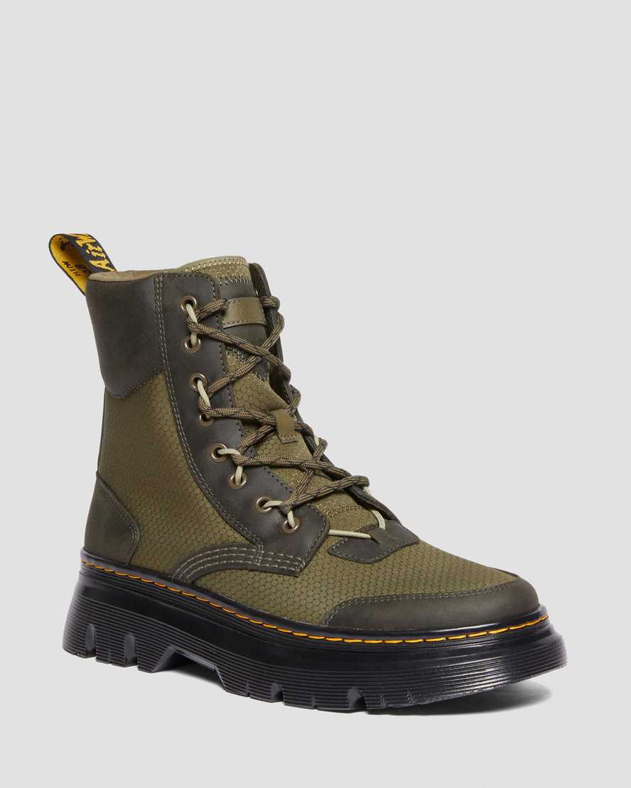 Dr. Martens' Tarik Leather & Nylon Utility Boots In Dms Olive