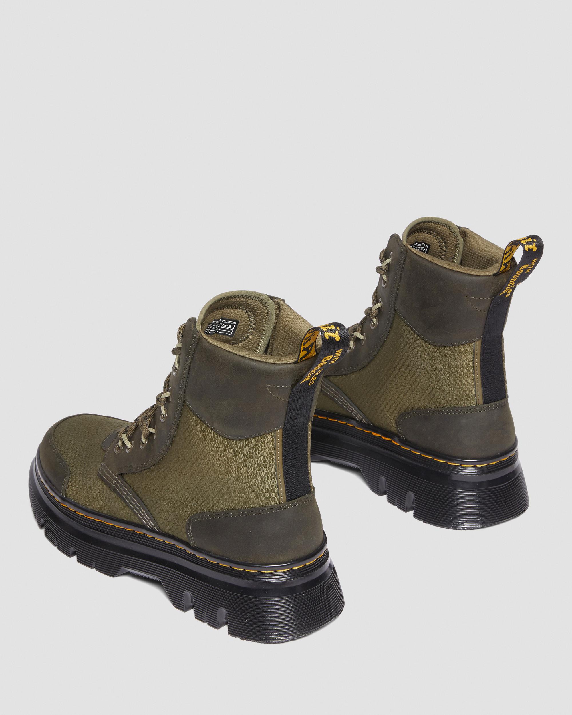Shop Dr. Martens' Tarik Leather & Nylon Utility Boots In Dms Olive