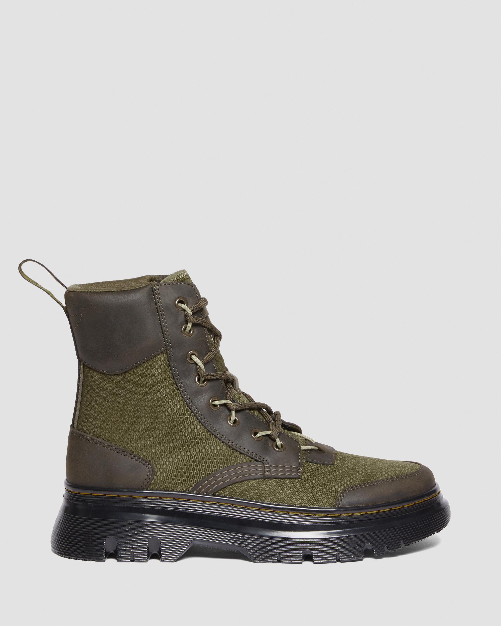 Shop Dr. Martens' Tarik Leather & Nylon Utility Boots In Dms Olive