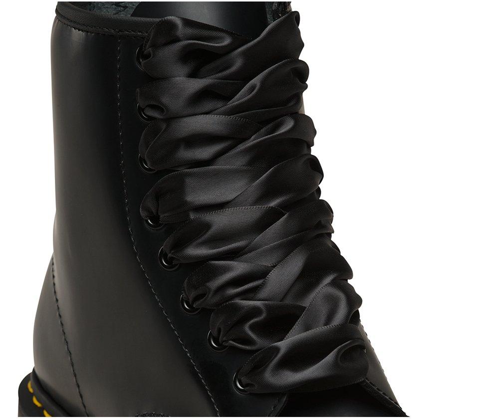 black doc martens with ribbon laces