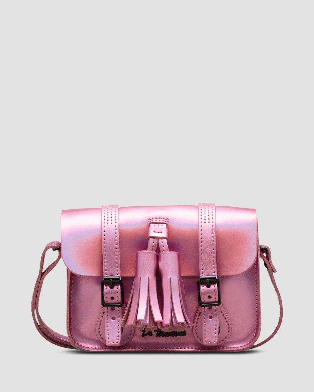 mallow pink reflective metallic leather