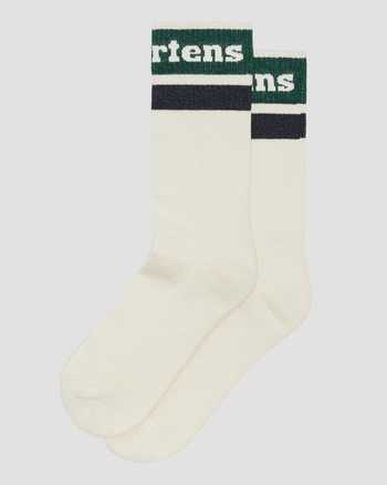 Egret//Green//Navy Blue Dr.Martens Athletic Logo Socks Calzini Beige