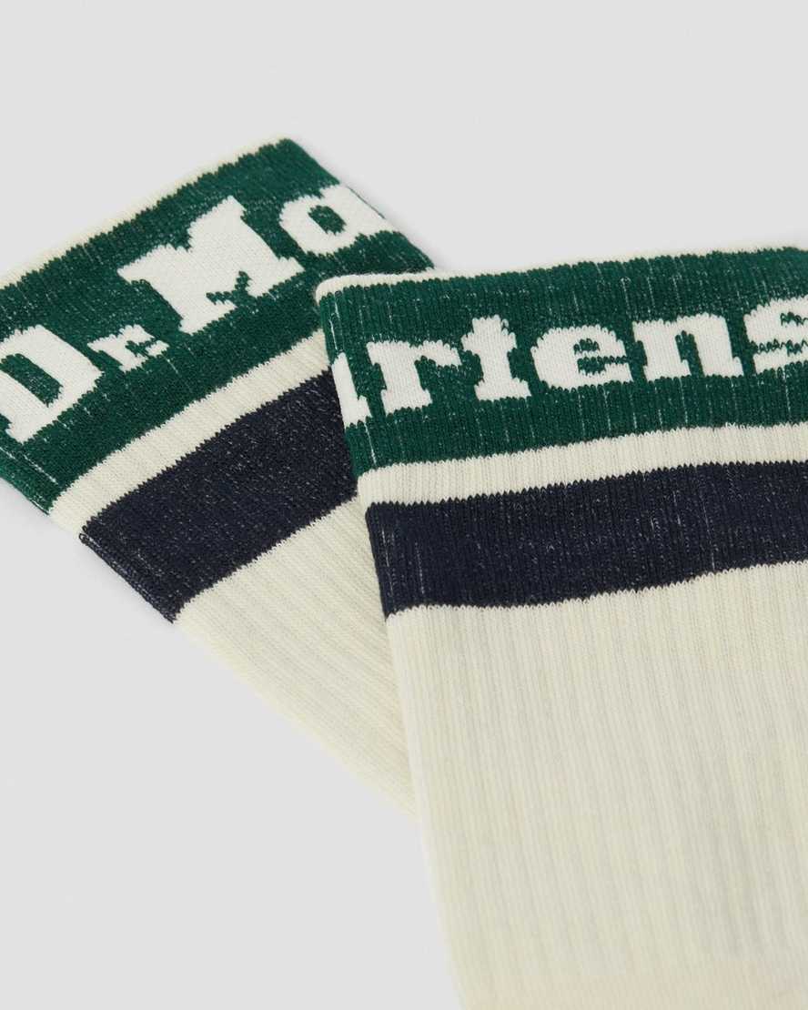 Egret//Green//Navy Blue Dr.Martens Athletic Logo Socks Calzini Beige