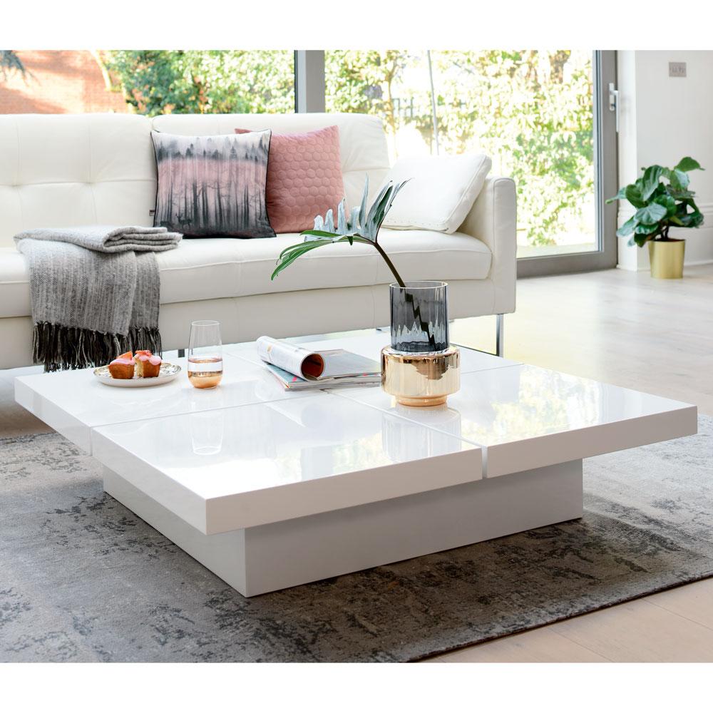 Four Block Storage Coffee Table White | dwell