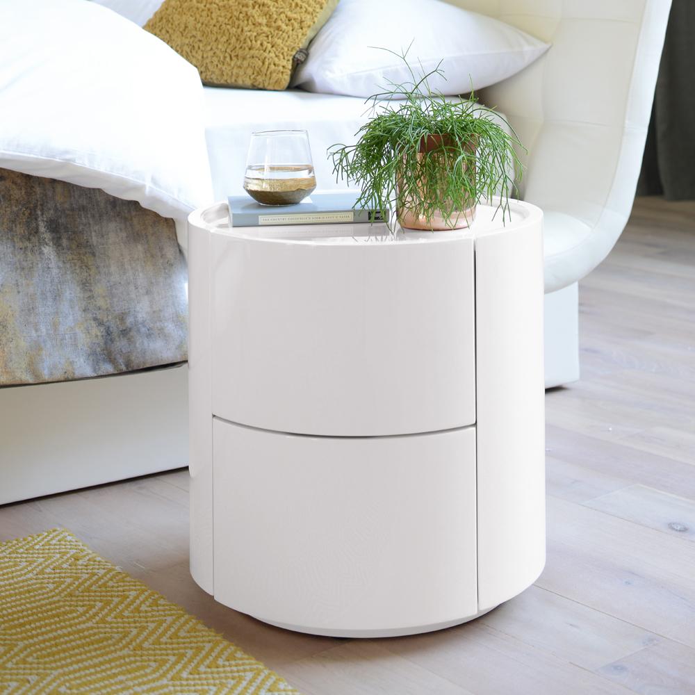 Fera Gloss Bedside Table White Dwell