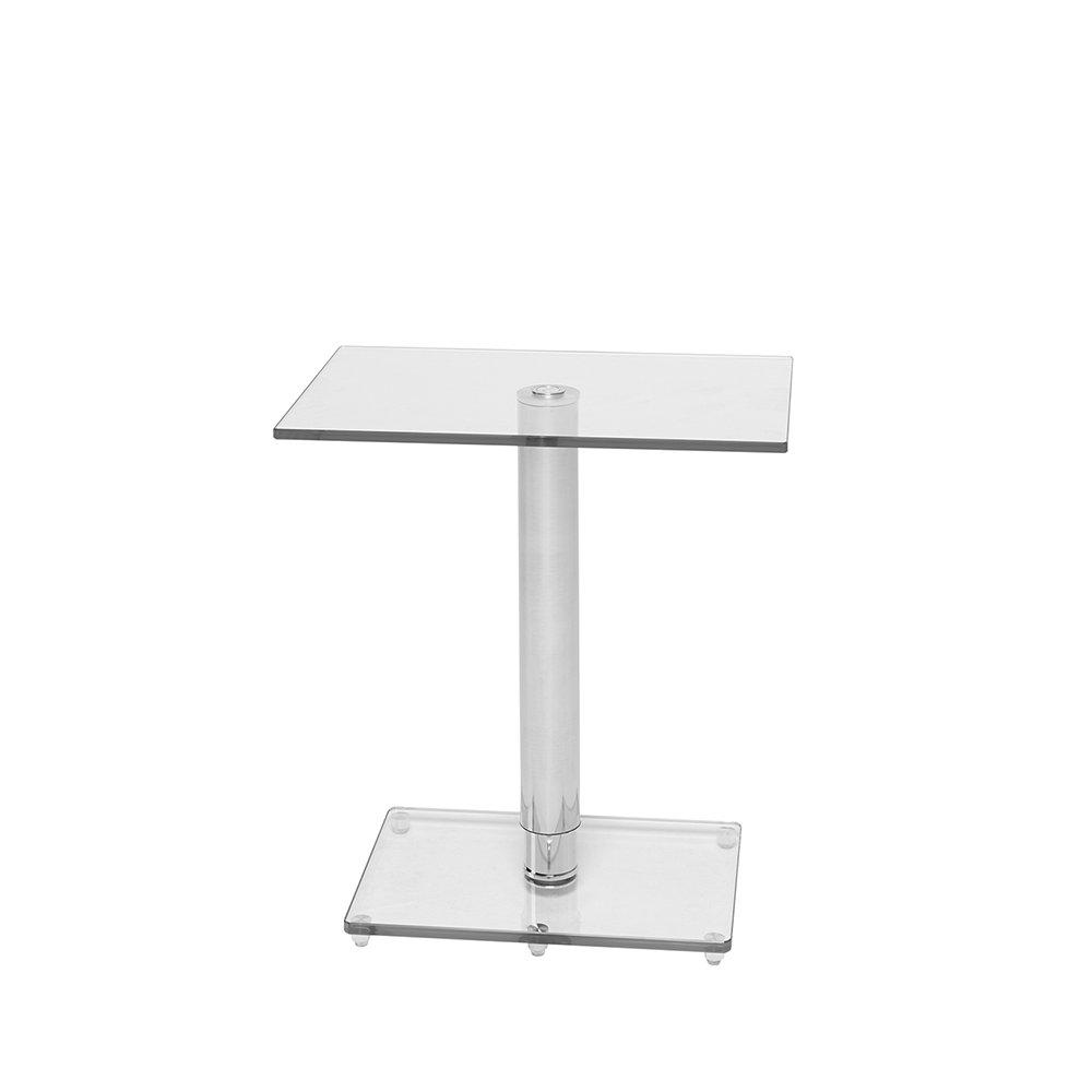 Tomasz Adjustable Rectangular Side Table Clear Dwell