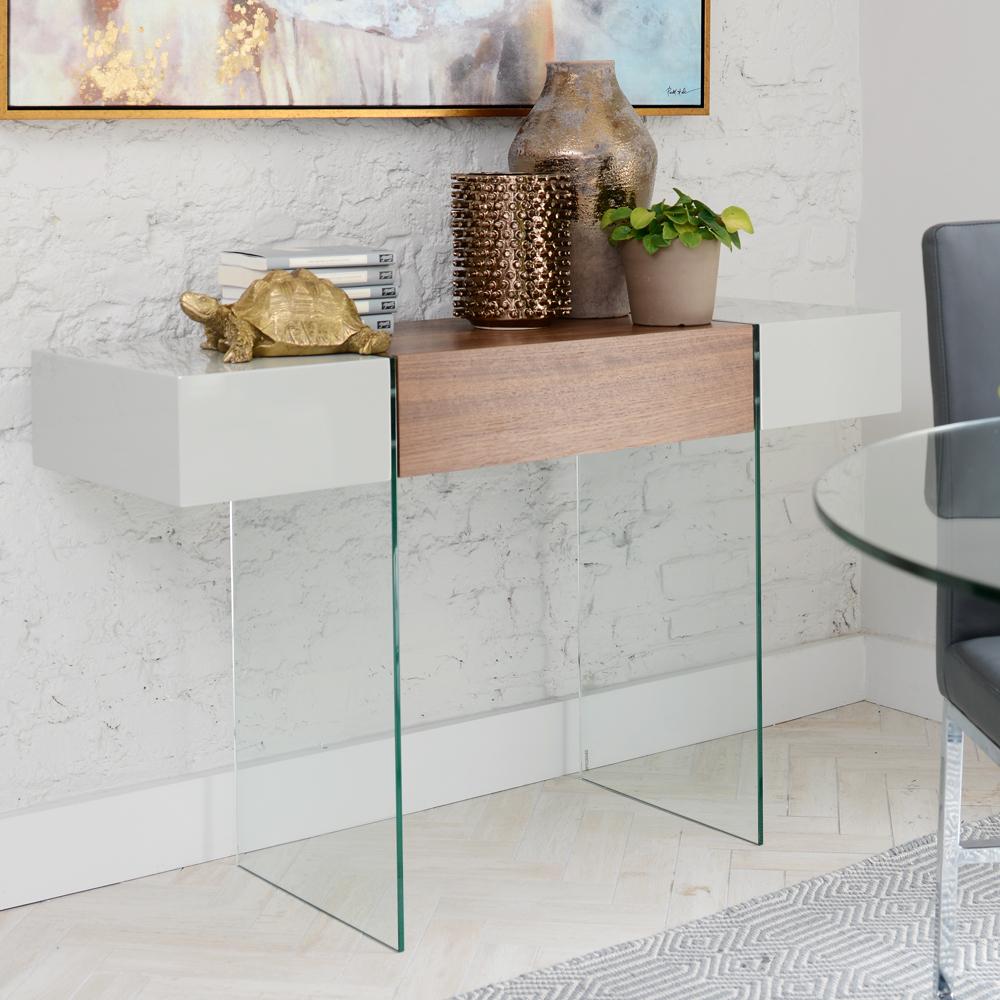 light grey console table