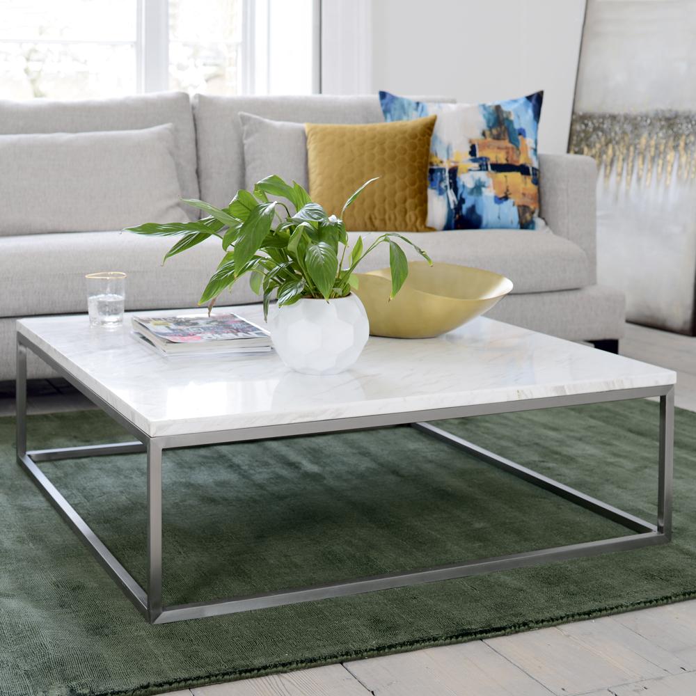 Cadre Marble Square Coffee Table White | dwell