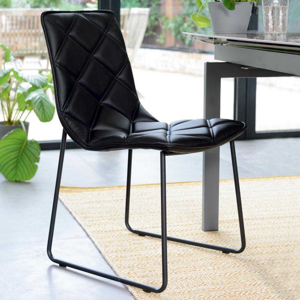 portela dining chair faux leather black  dwell  £69