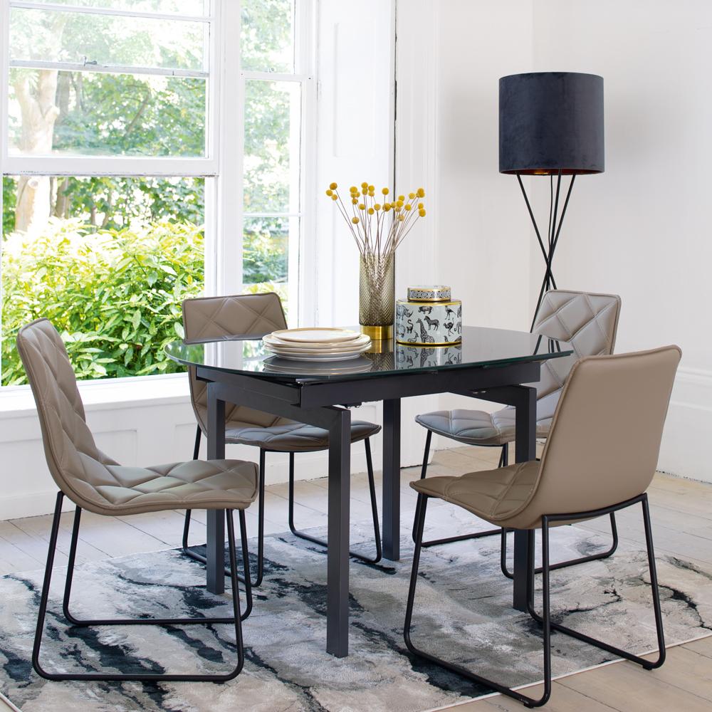 gracili extending 46 seater dining table grey glass  dwell  £349