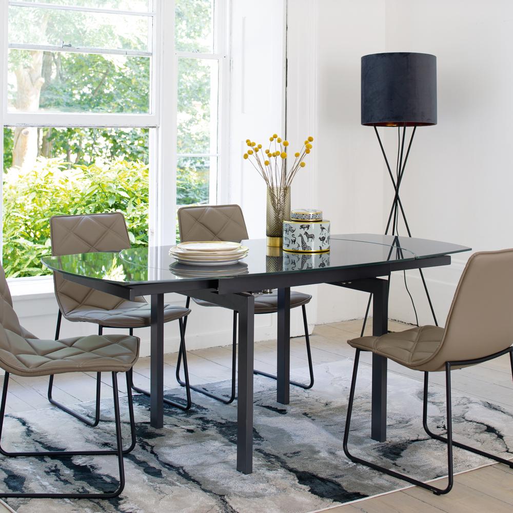 gracili extending 46 seater dining table grey glass  dwell  £349