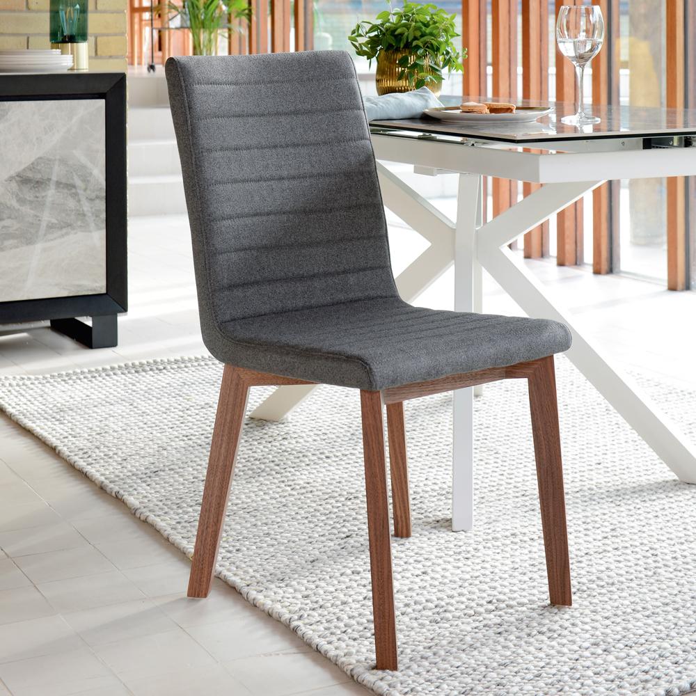 parquet dining chair fabric grey  dwell  £109