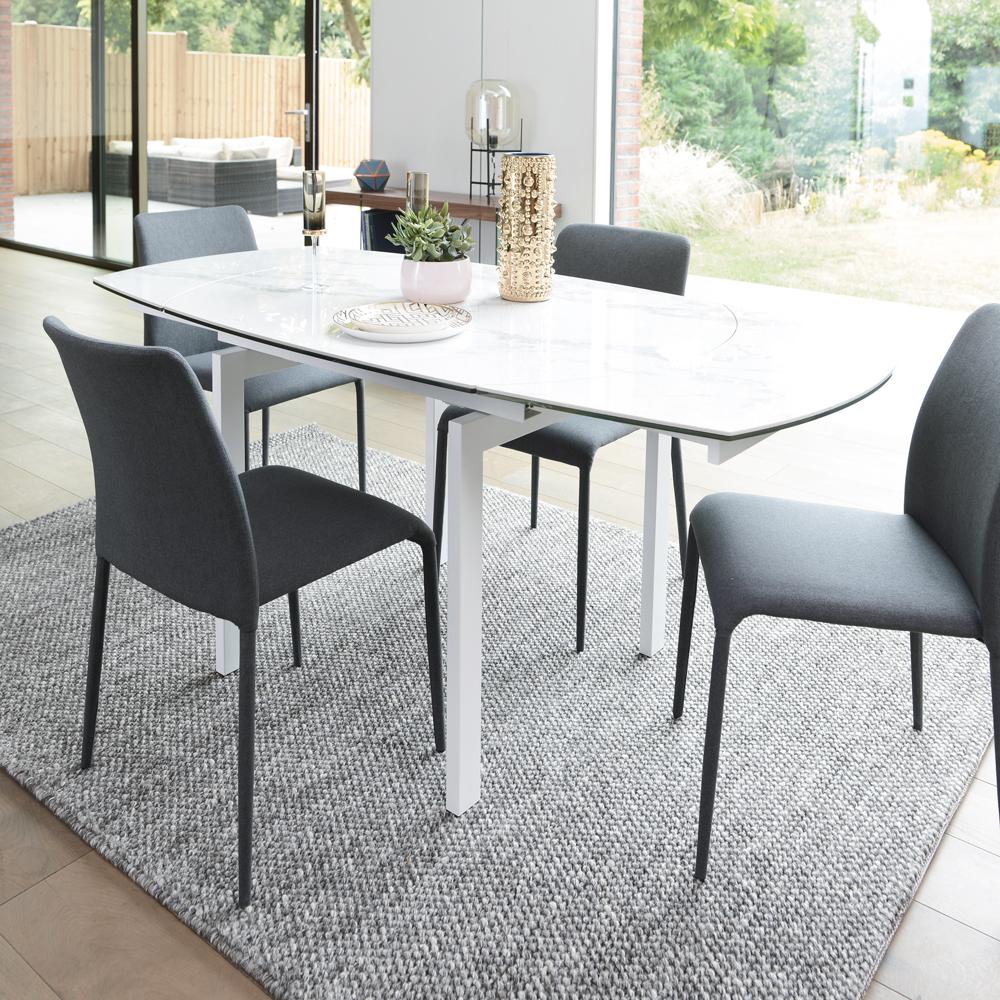 Gracili Extending Marble Effect Ceramic 4 6 Seater Dining Table Dwell