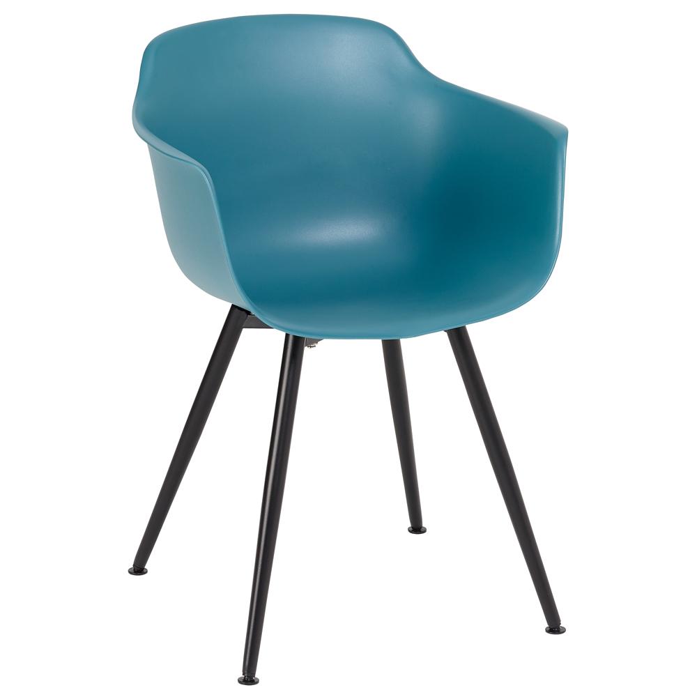 plex dining armchair teal with black leg  dwell  £45