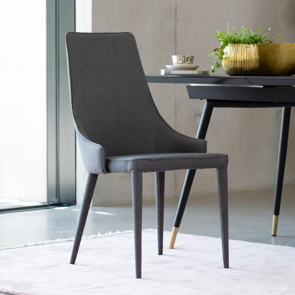 Tapered Dining Chair Grey Fabric | dwell