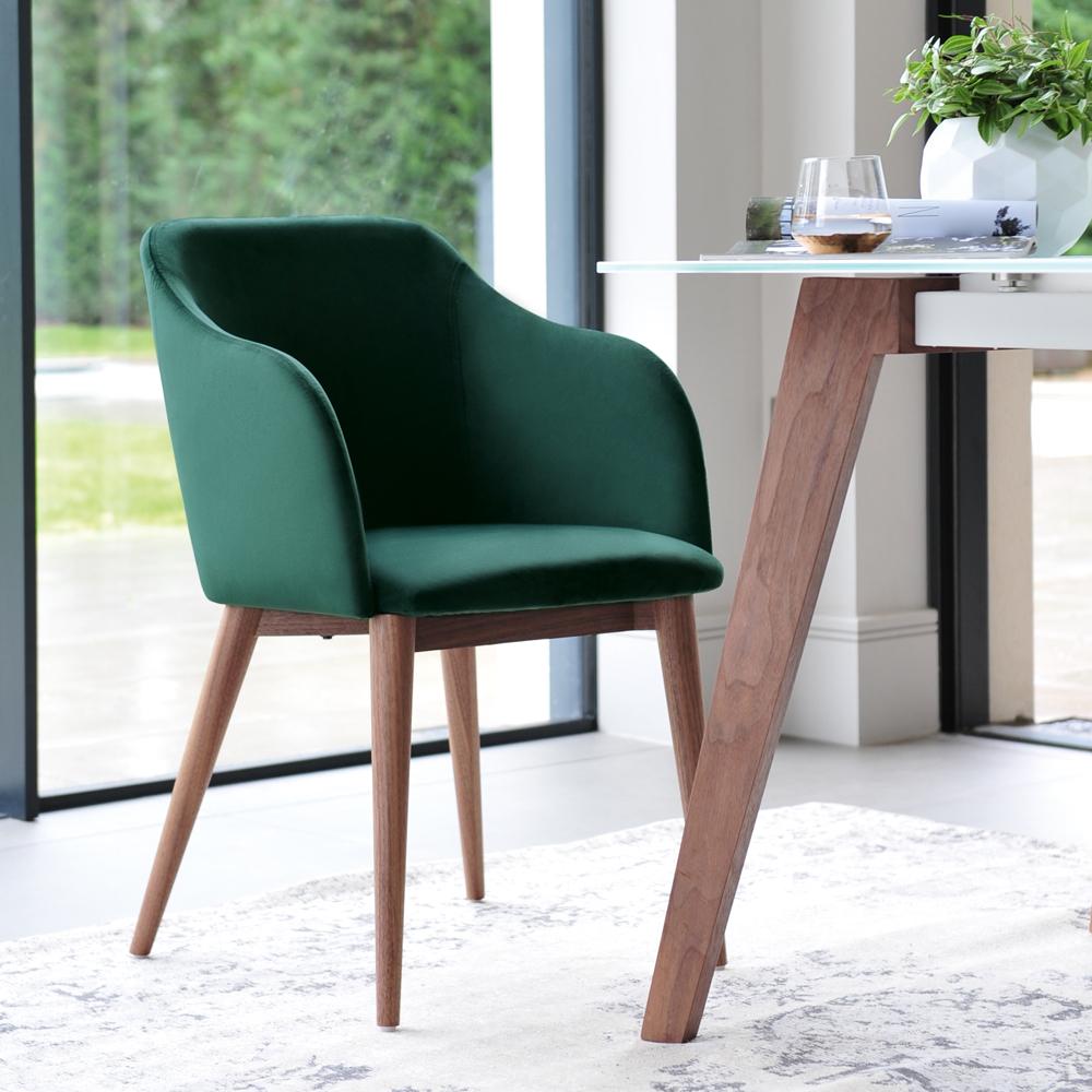 dip dining chair green velvet  dwell  £109