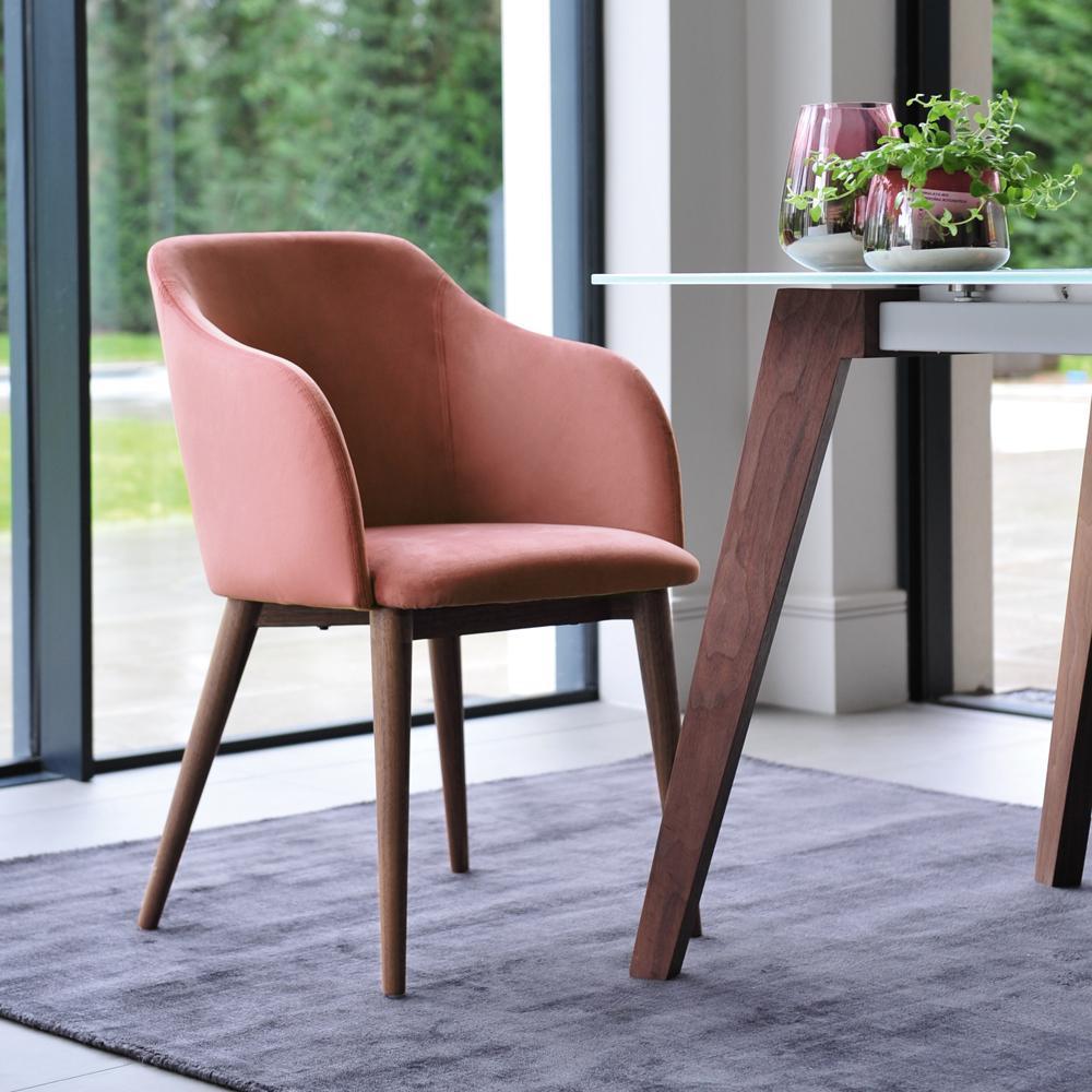 dip dining chair pink velvet  dwell  £109