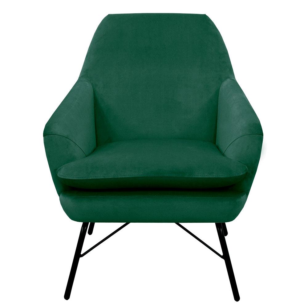 acuta velvet accent chair forest green with black legs