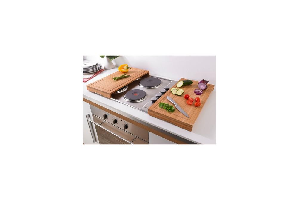 Set of 2 Hob Cover Multipurpose Chopping Board Worktop Bamboo OVER 50