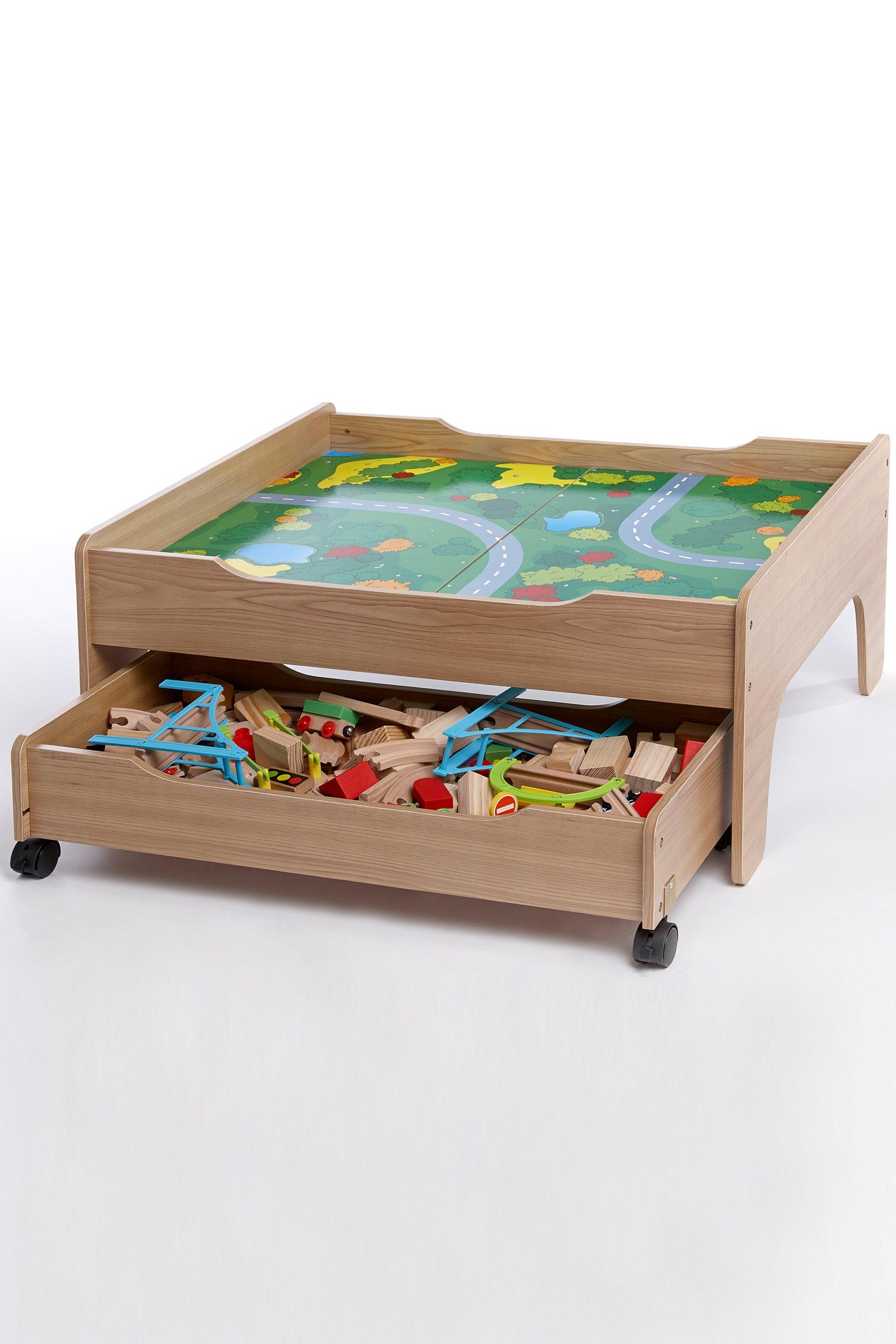 reversible wooden city and train table