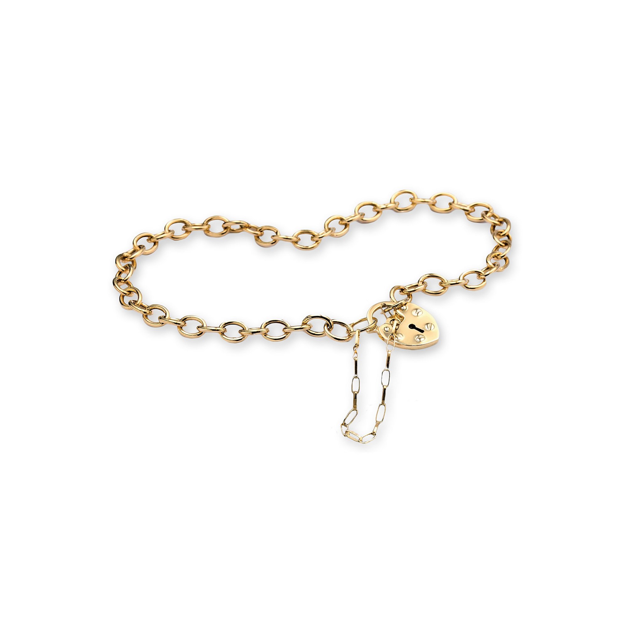 Image of 9ct Yellow Gold Padlock Bracelet