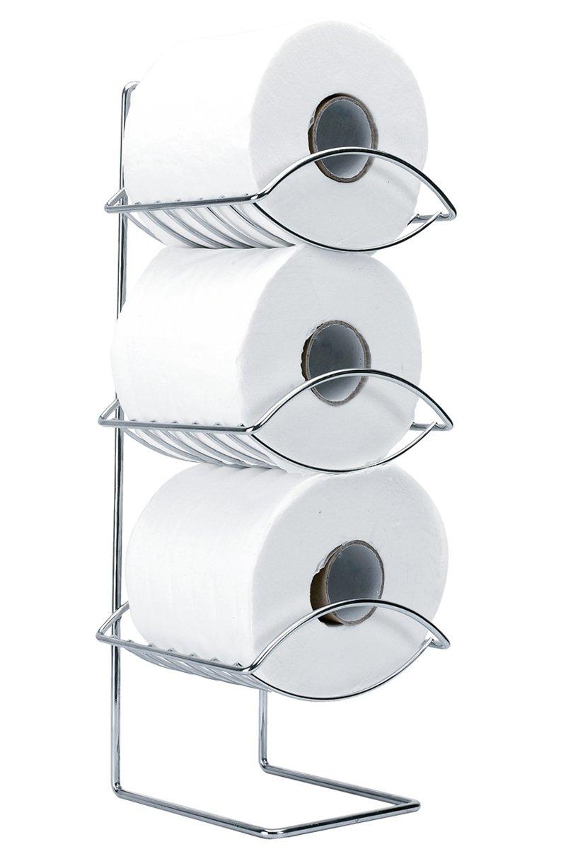 3 tier toilet roll holder - silver
