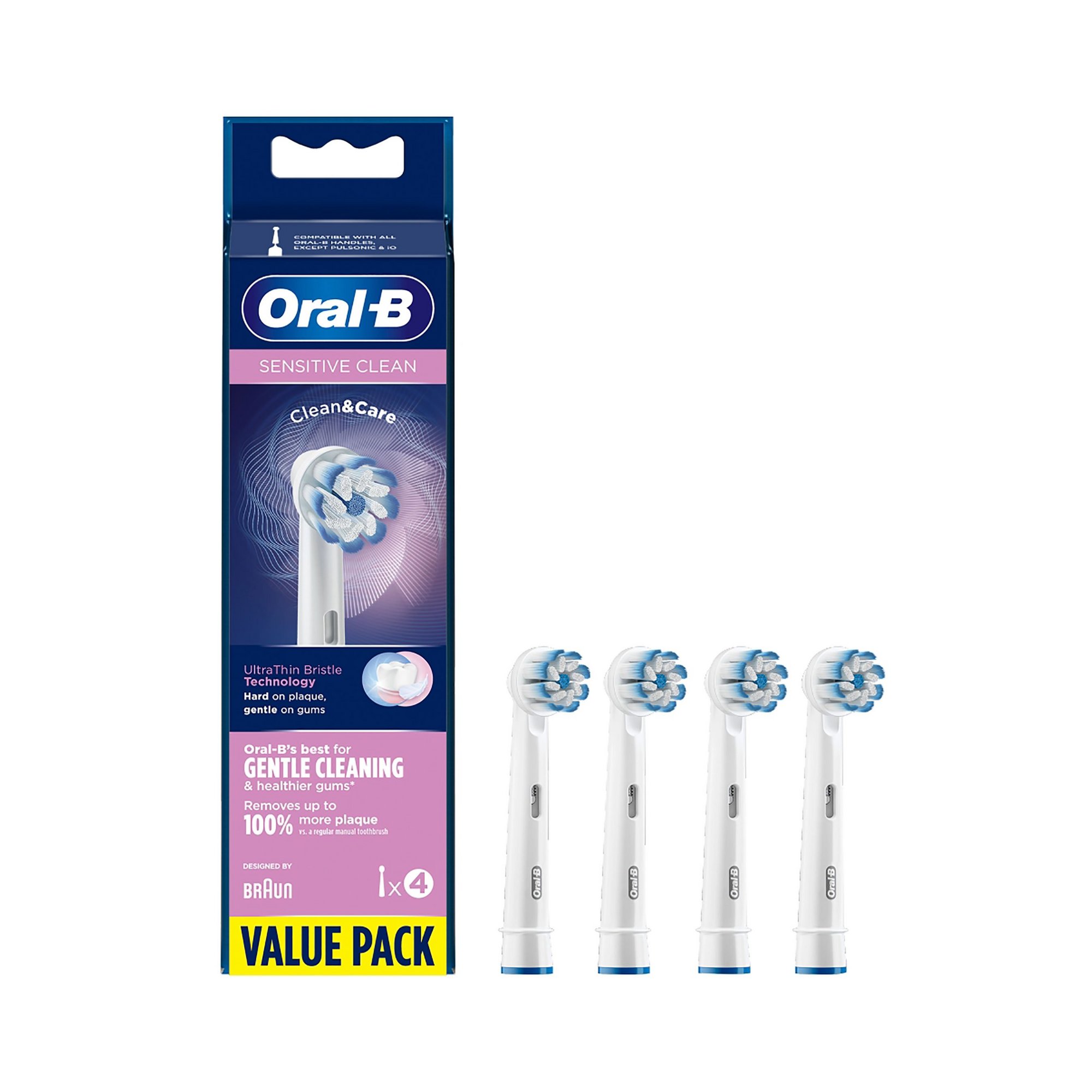 Oral B 4 Pack Sensi UltraThin Bristles Toothbrush Heads