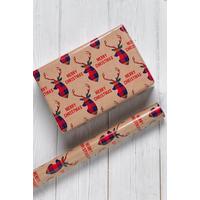 Image of 5m Kraft Stag Wrapping Paper