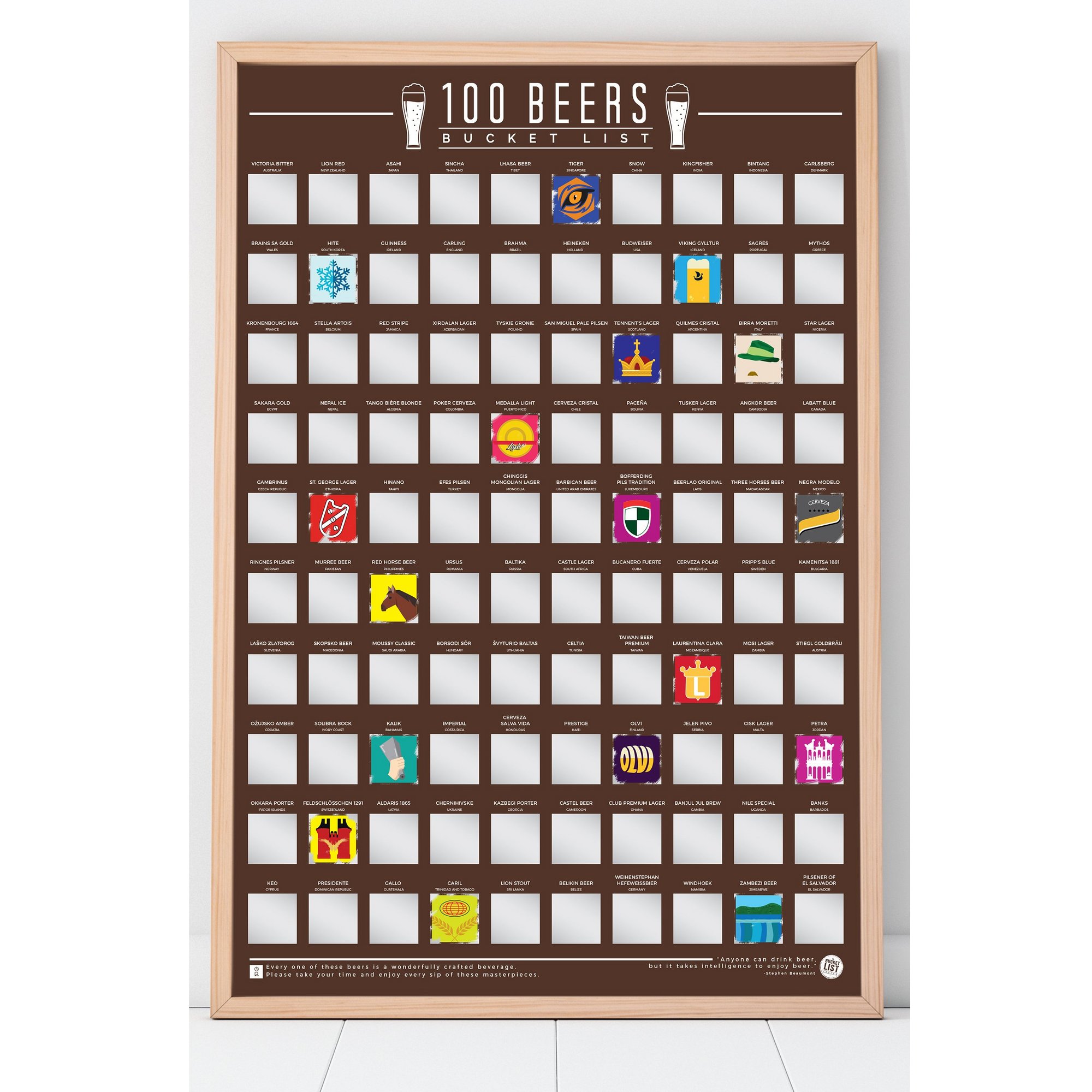 Image of Beers Scratch Off Bucket List Poster