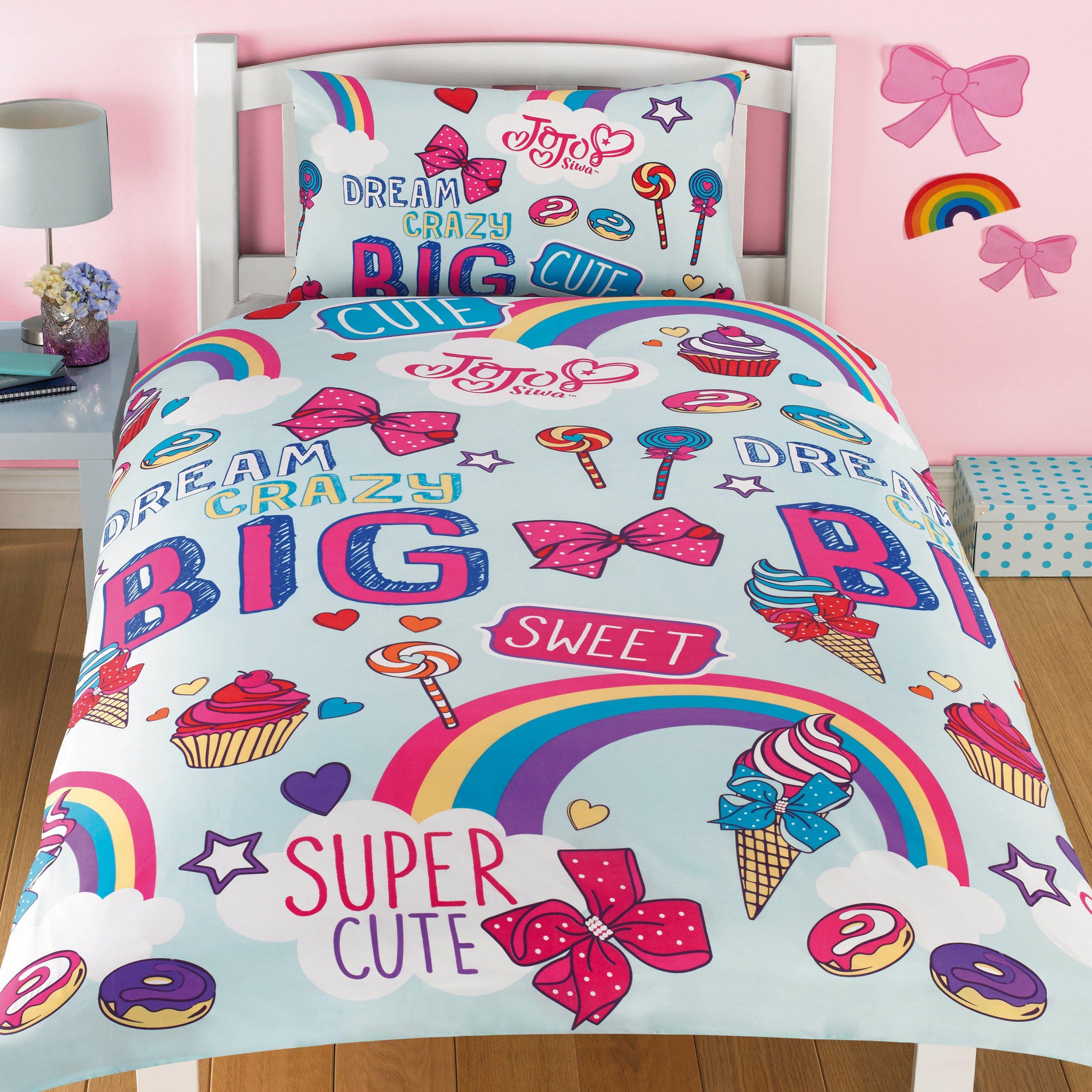 Home Garden New Jojo Siwa Dreams Bows Rainbow Reversible Double