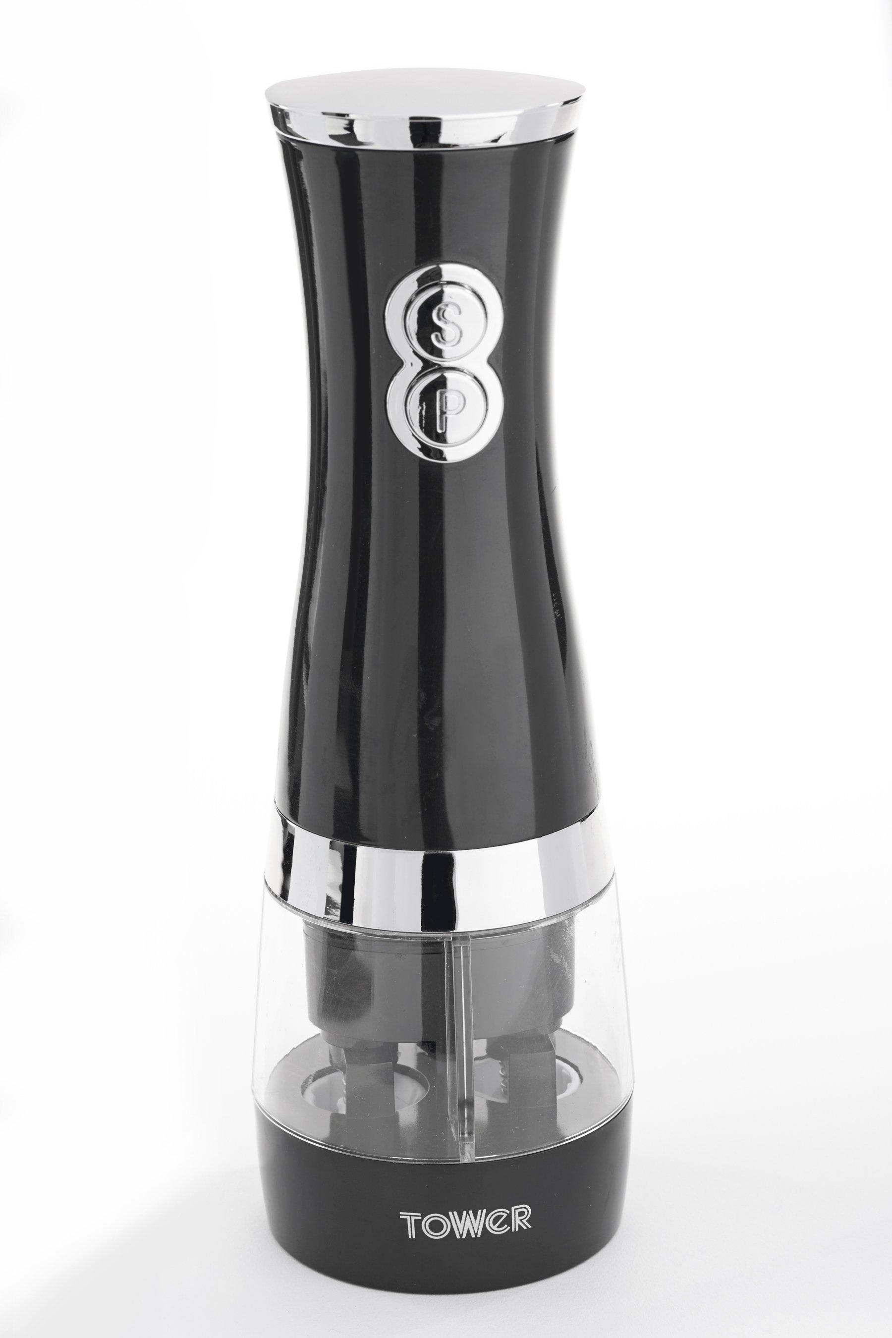 Tower Duo Electric Salt/Pepper Mill, Black 