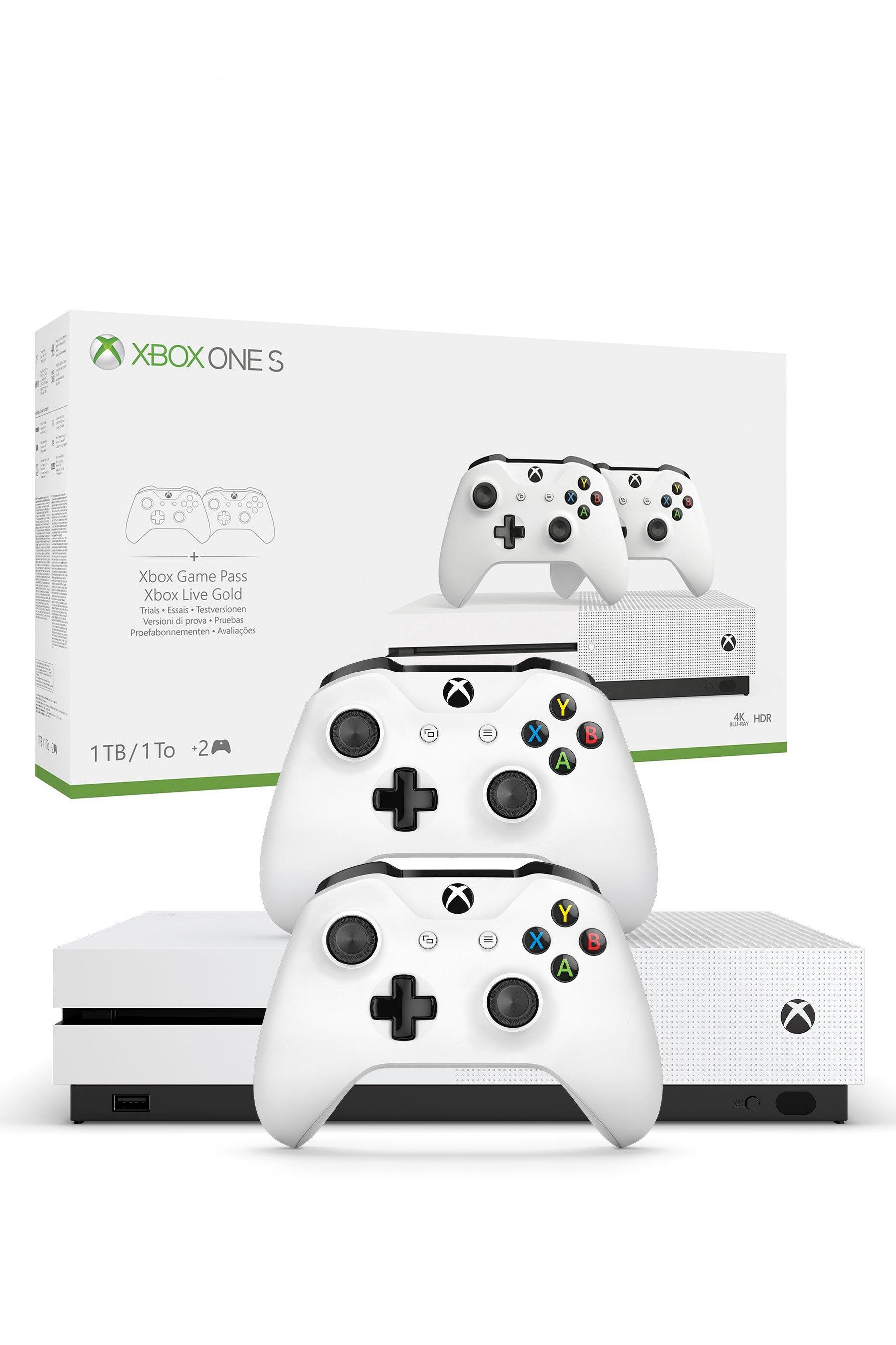 xbox one s with dual wireless controllers