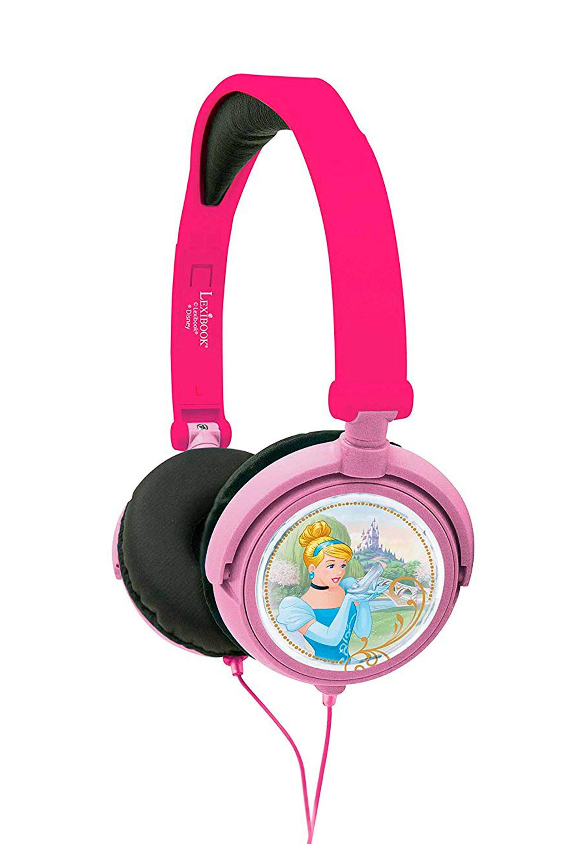 lexibook disney princess foldable stereo headphones with volume l... - pink