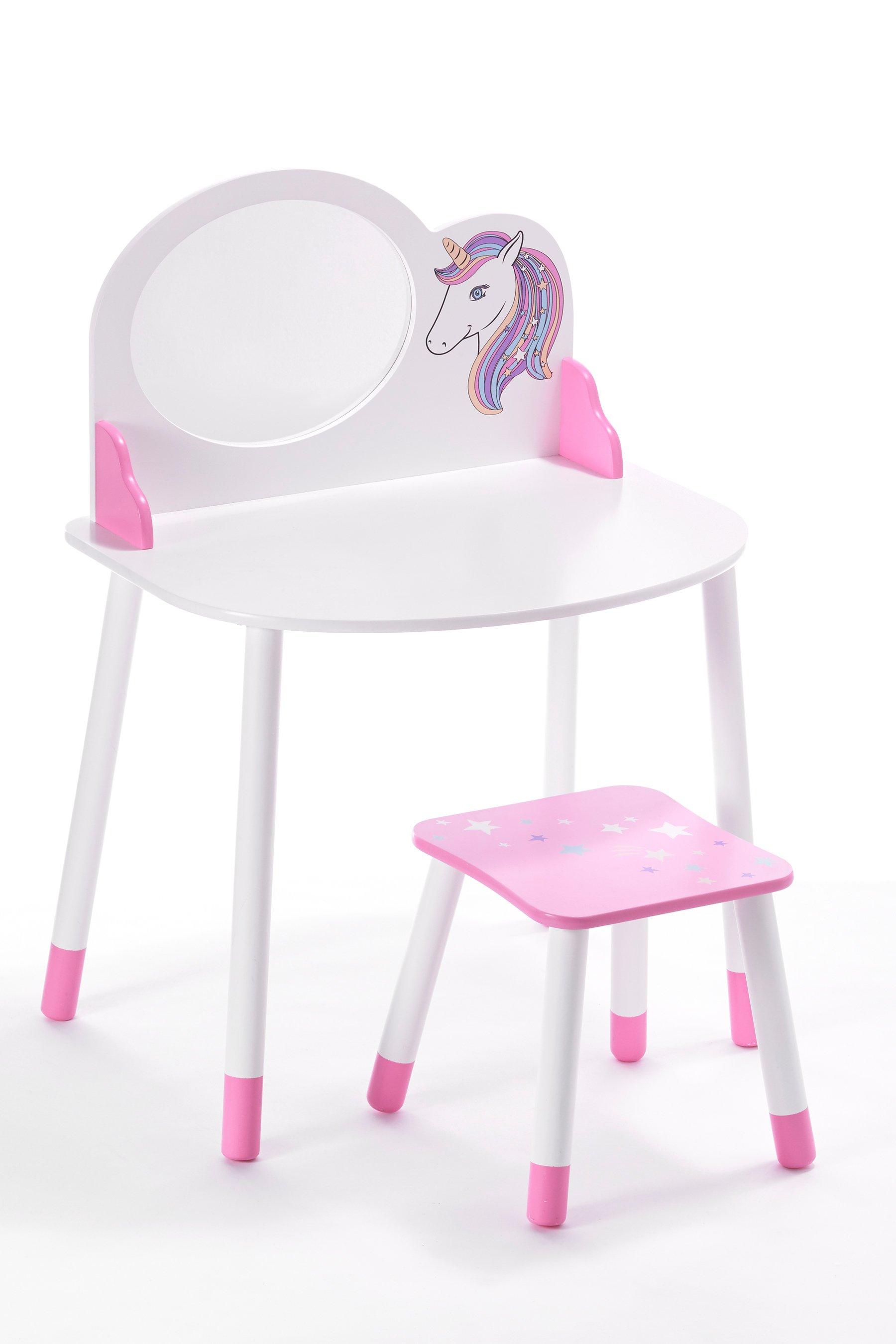unicorn vanity table and stool