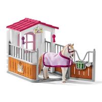 Image of Schleich Club Horse Stall with Lusitano Mare Horse Toy Figure