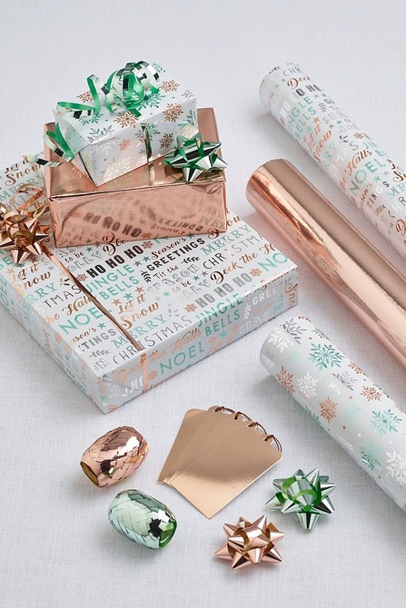 Rose Gold and Mint Wrapping Paper Set
