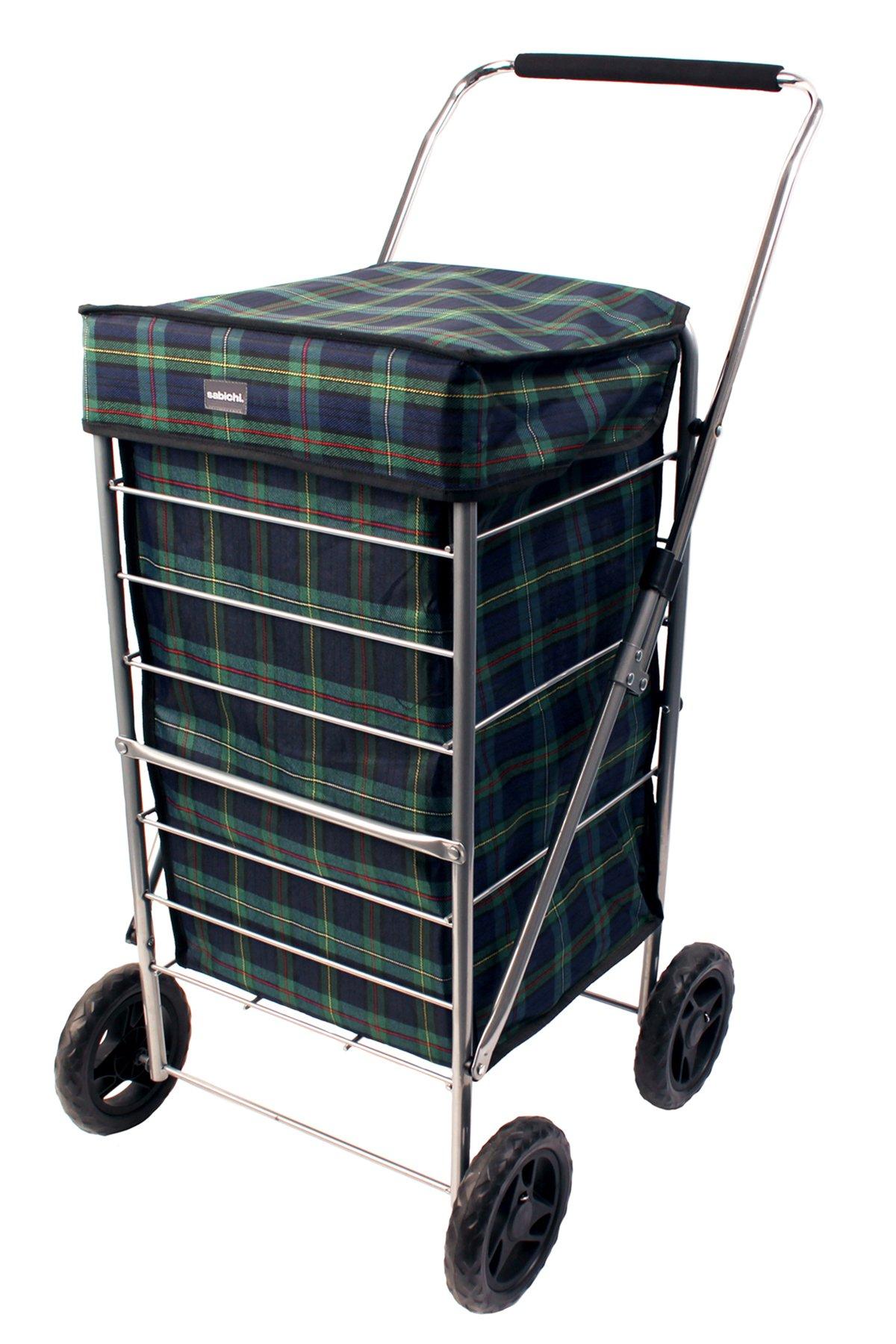 4 wheeled shopping trolley with seat