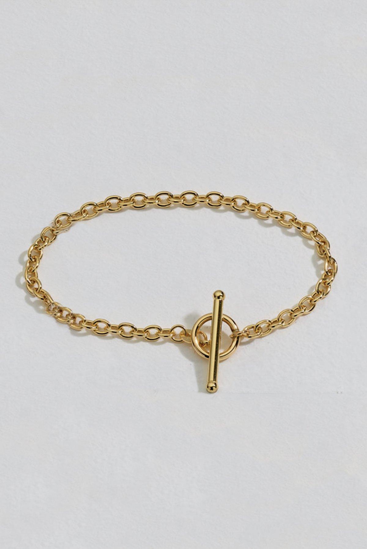 9ct Yellow Gold 7.5 Inch Rope Chain Albert T-Bar Bracelet