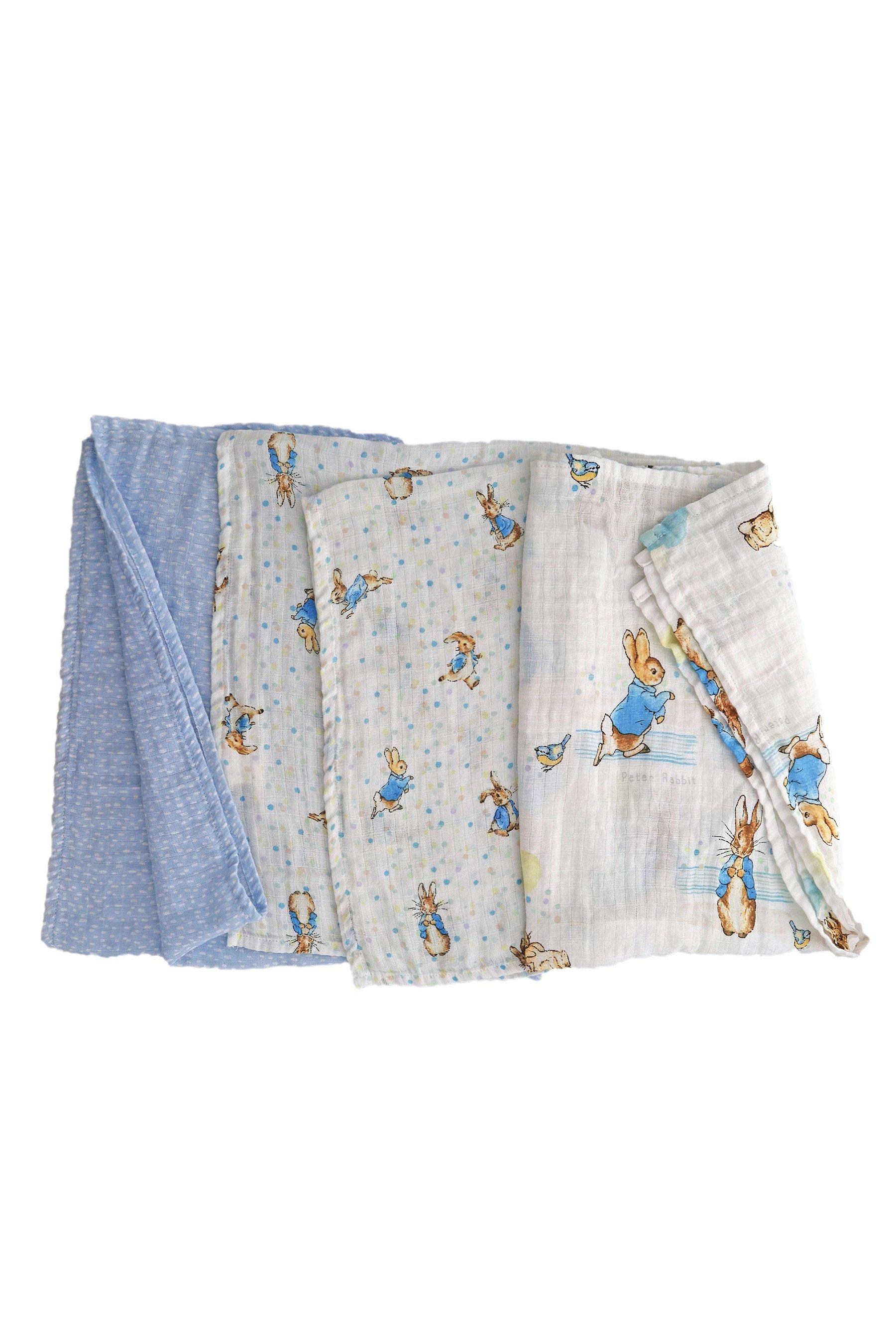 blue muslin squares