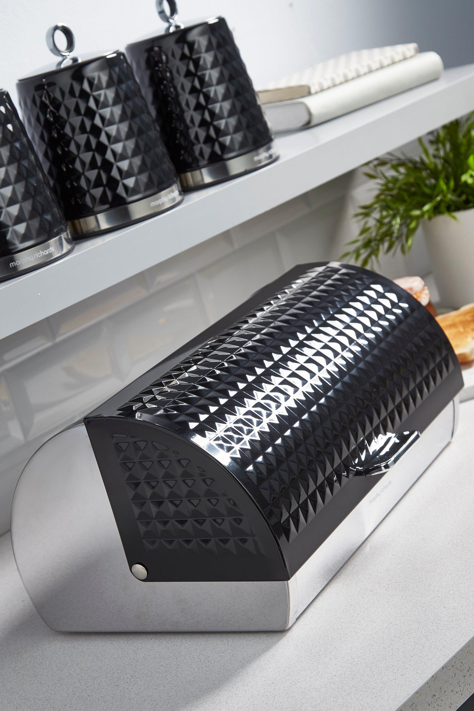 morphy richards tea coffee sugar canisters black