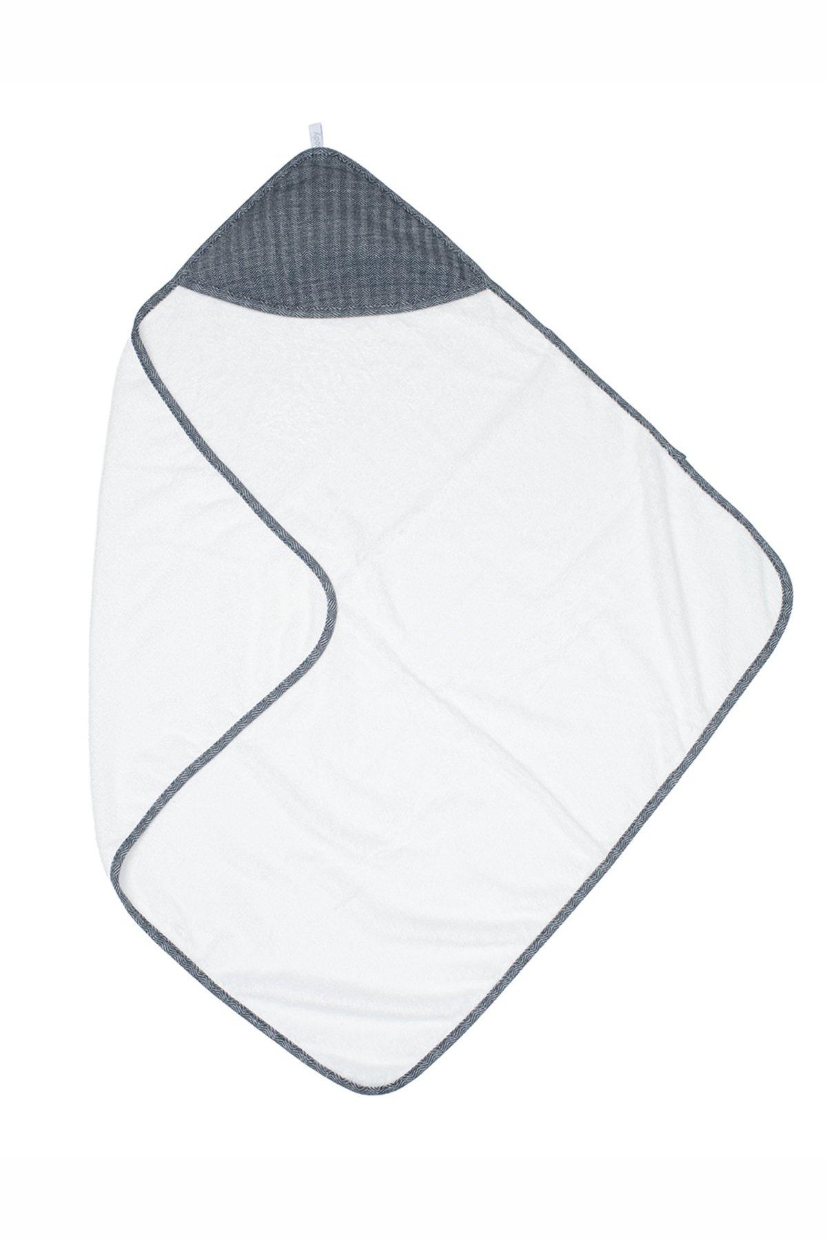 Juddlies Bamboo Collection Hooded Towel White Lake Blue Studio