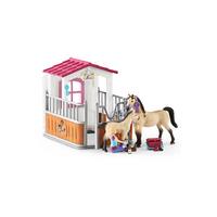 Image of Schleich Horse Club Horse Stall with Arab Horses and Groom