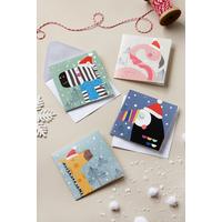 Image of Pack of 20 Jungle Character Mini Christmas Cards