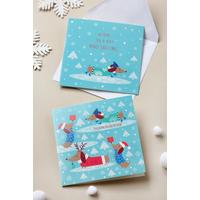 Image of Pack of 10 Dachshund Through The Snow Christmas Cards