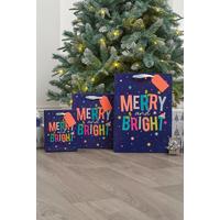 Image of Set of 3 Merry and Bright Gift Bags