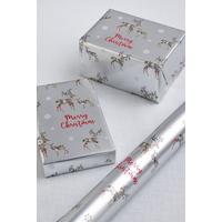 Image of 6m Festive Reindeer Foil Christmas Wrapping Paper