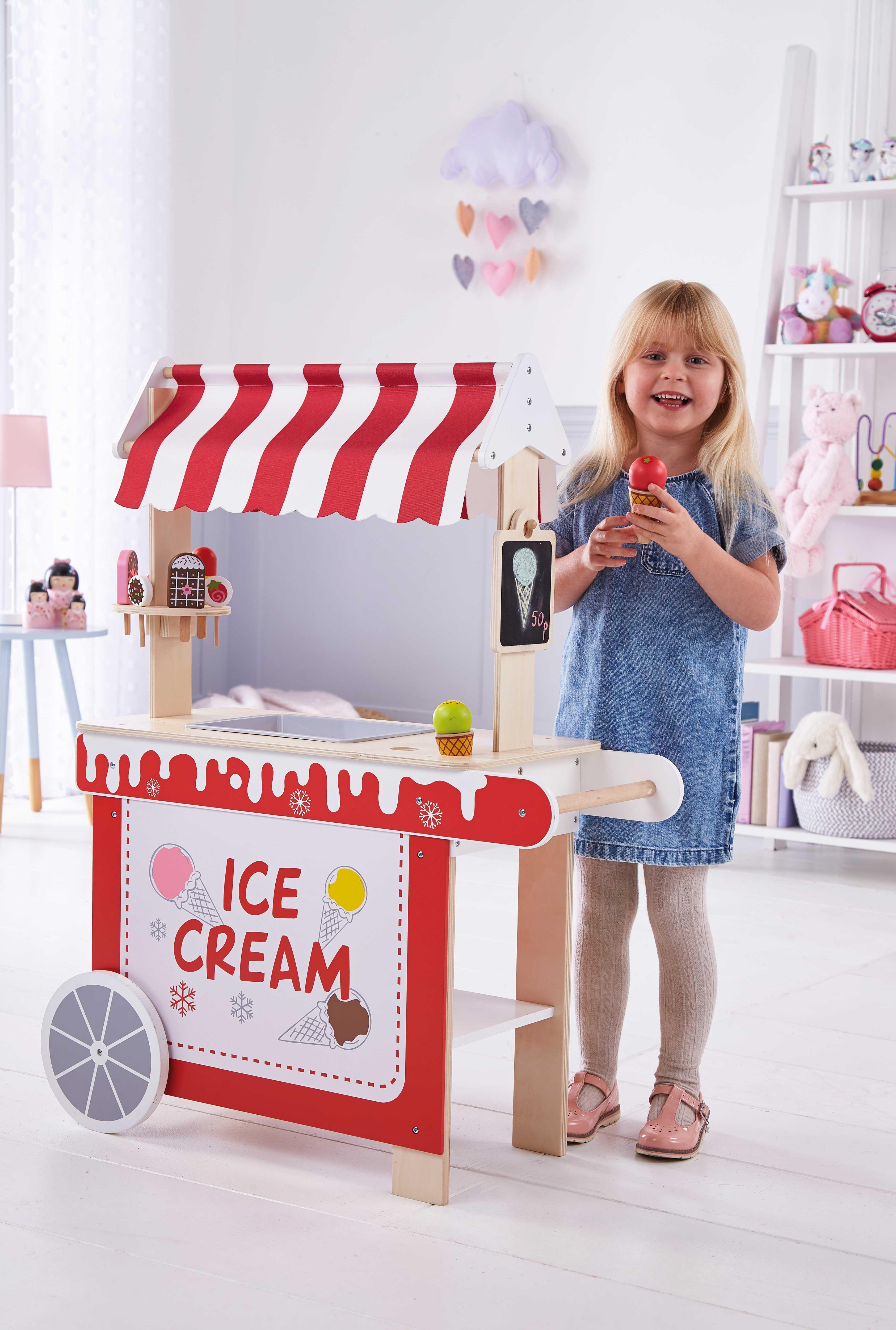 kids wooden ice cream cart